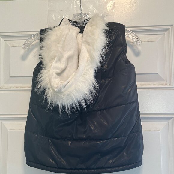 Place Girls Hooded Button Down Vest Size M7/8 Navy Polyester - Picture 5 of 9